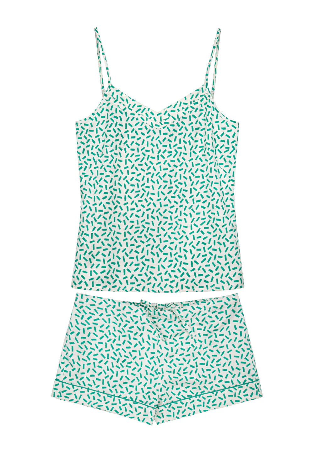 Mulberry Silk Camisole & Shorts Set - Andaman Green - Image 2