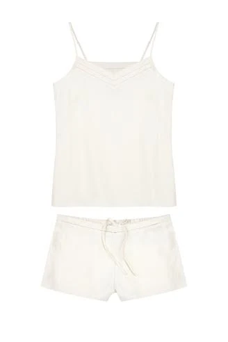 Mulberry Silk Camisole & Shorts Set - Ivory (Natural) - Image 3