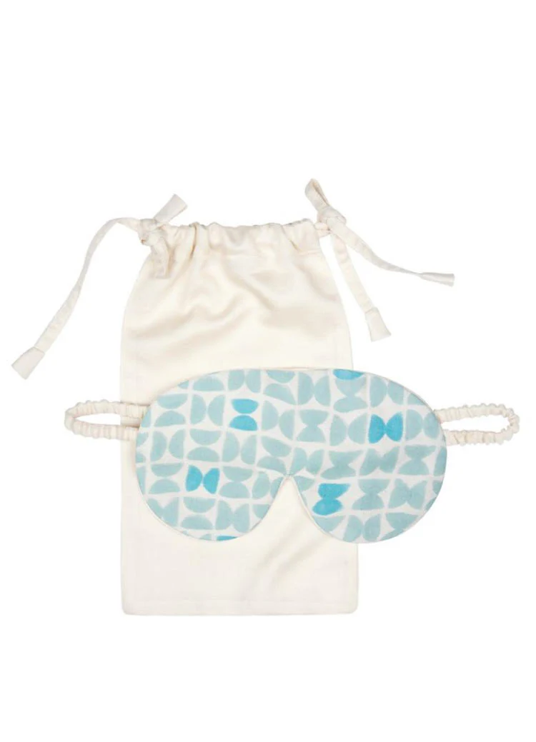 Mulberry Silk Eye Mask - Varanasi Blue - Image 2
