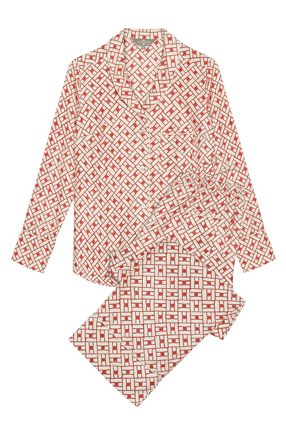 Mulberry Silk Pyjamas - Leh Scarlet - Image 2