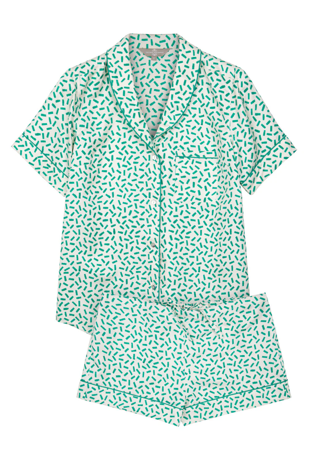 Mulberry Silk Shorties Pyjamas - Andaman Green - Image 2