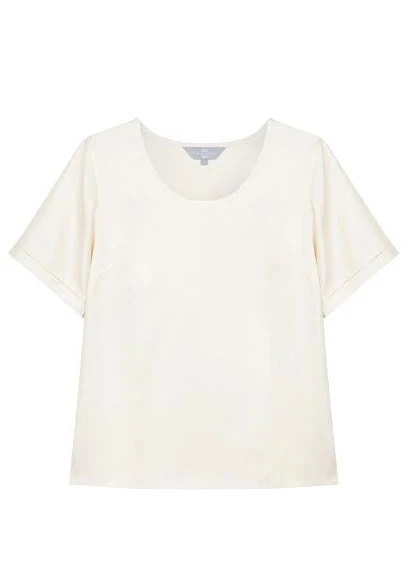 Mulberry Silk Sleeved Top - Ivory (Natural) - Image 2
