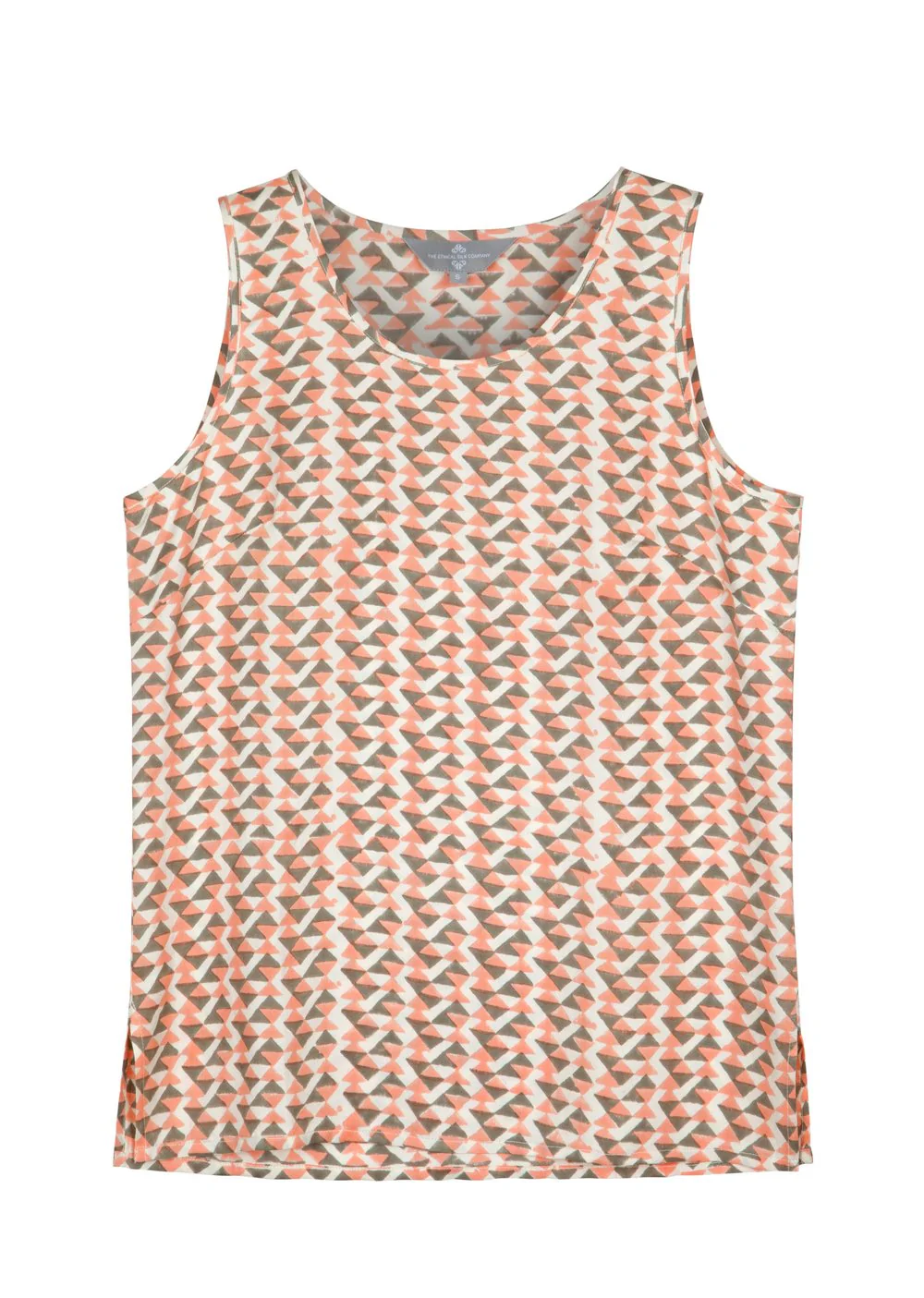 Mulberry Silk Top - Coral/Grey - Image 4