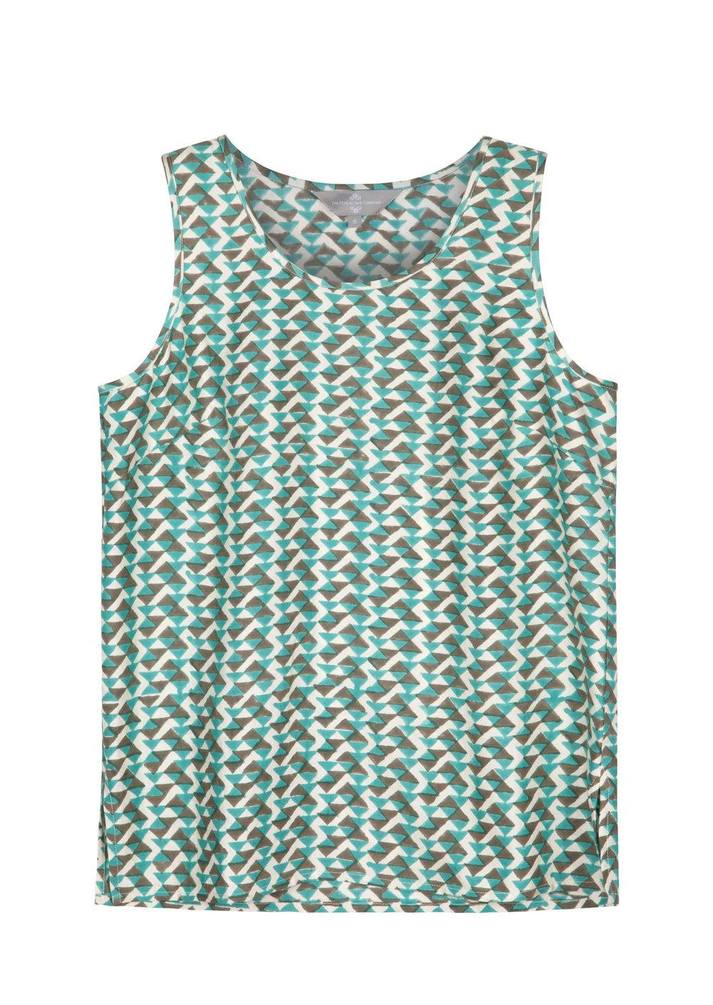 Mulberry Silk Top - Teal/Grey - Image 3